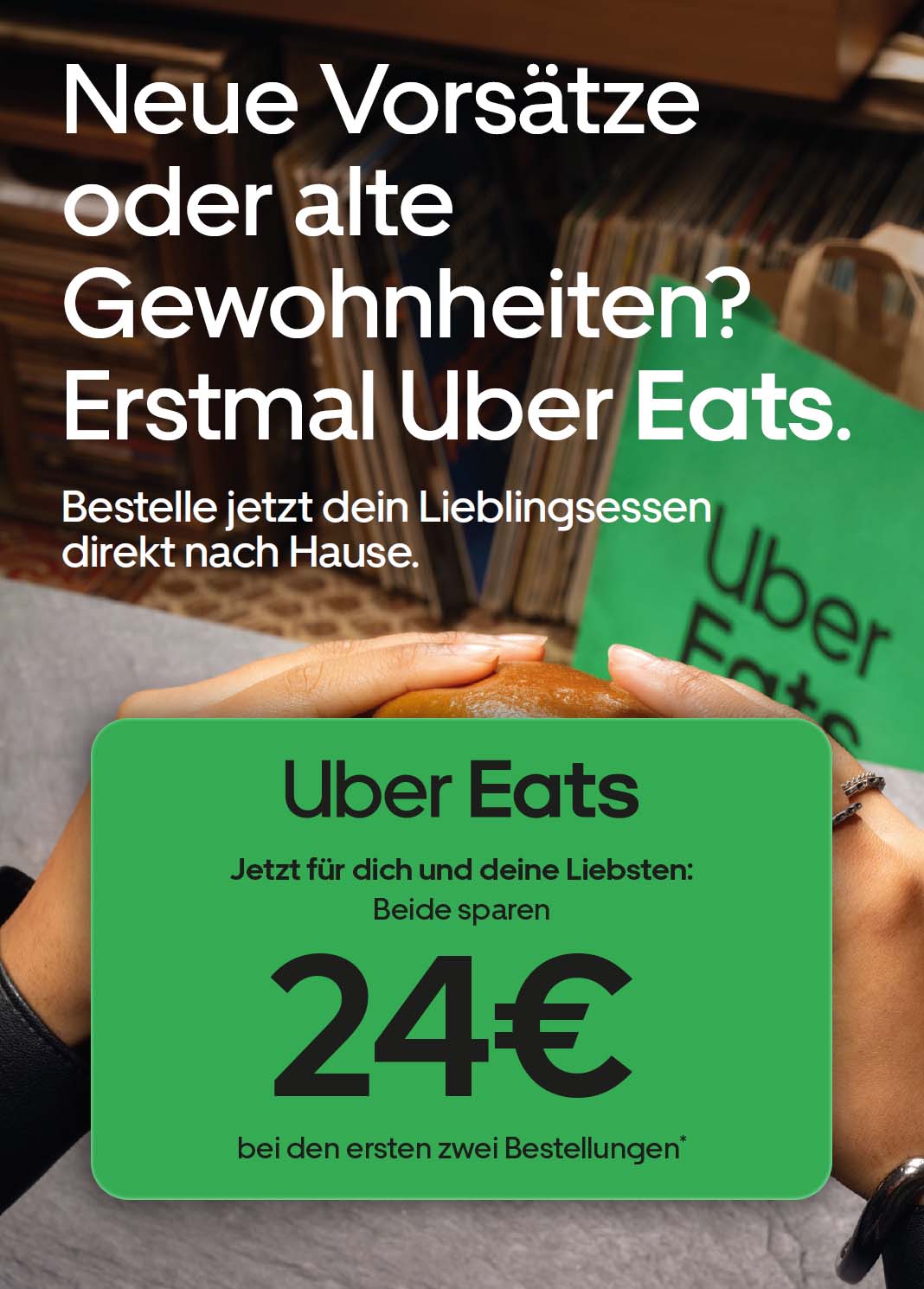 Uber Eats Paketbeilage mit Gift Card, Affiliprint